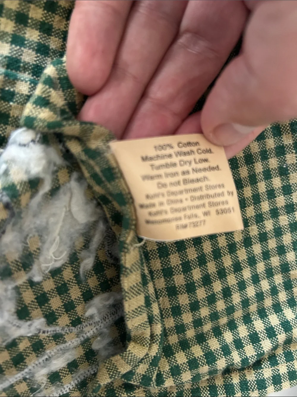 Sonoma primitive-style green/tan checkered hand towel set appliqué ghost